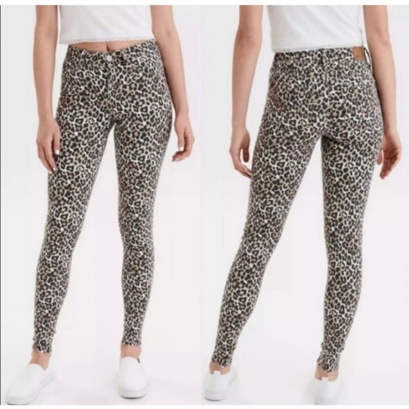 American Eagle Cheetah Hi Rise Jeggings - Picture 1 of 9